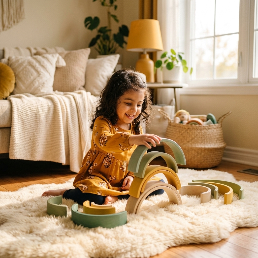 طفل يلعب بألعاب تعليمية 6